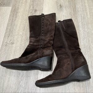 Aquatalia Brown Suede Mid Calf Boot- Size 7